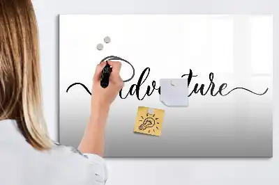 Beschreibbare Magnettafel mit Text Abenteuer-Design