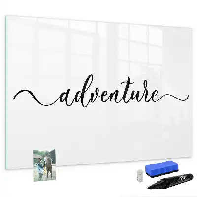 Beschreibbare Magnettafel mit Text Abenteuer-Design