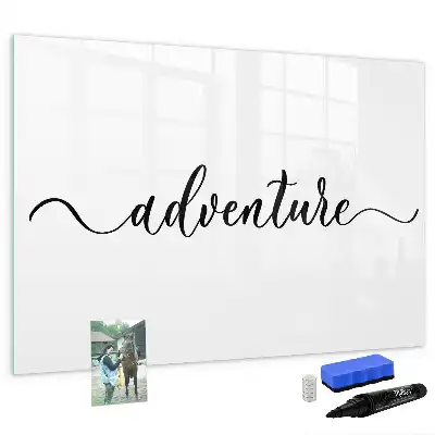 Beschreibbare Magnettafel mit Text Abenteuer-Design