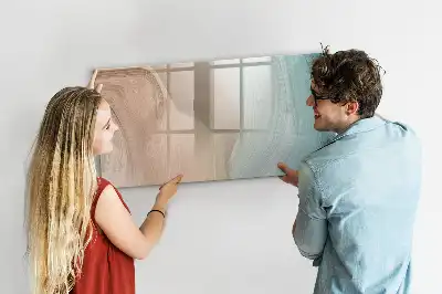 Beschreibbare Magnettafel mit Wellen-Abstraktion