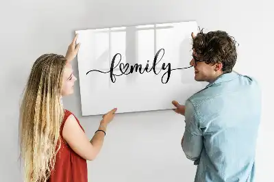 Beschreibbare Magnettafel mit Motiv Familien-Text