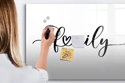 Beschreibbare Magnettafel mit Motiv Familien-Text