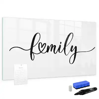 Beschreibbare Magnettafel mit Motiv Familien-Text