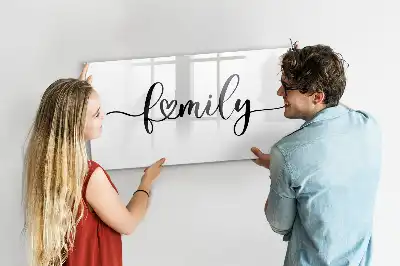 Beschreibbare Magnettafel mit Motiv Familien-Text