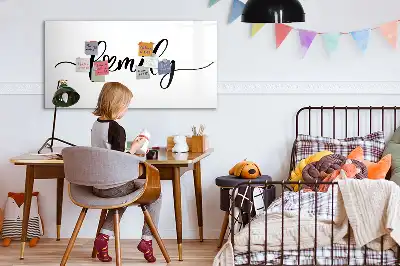 Beschreibbare Magnettafel mit Motiv Familien-Text