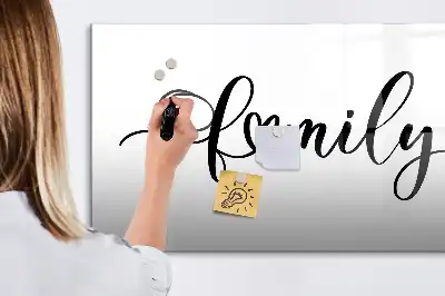 Beschreibbare Magnettafel mit Motiv Familien-Text