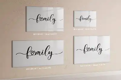 Beschreibbare Magnettafel mit Motiv Familien-Text