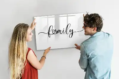 Beschreibbare Magnettafel mit Motiv Familien-Text