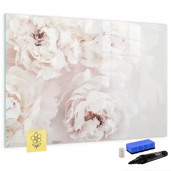 Beschreibbare Magnettafel mit Pfingstrosen Motiv