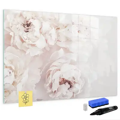 Beschreibbare Magnettafel mit Pfingstrosen Motiv