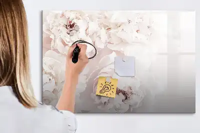 Beschreibbare Magnettafel mit Pfingstrosen Motiv