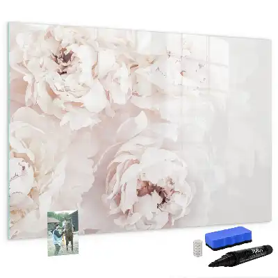 Beschreibbare Magnettafel mit Pfingstrosen Motiv