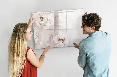 Beschreibbare Magnettafel mit Pfingstrosen Motiv