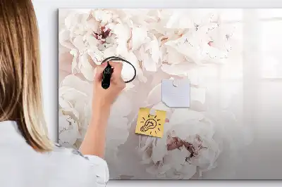 Beschreibbare Magnettafel mit Pfingstrosen Motiv