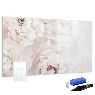 Beschreibbare Magnettafel mit Pfingstrosen Motiv