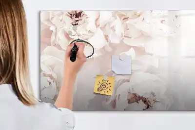 Beschreibbare Magnettafel mit Pfingstrosen Motiv