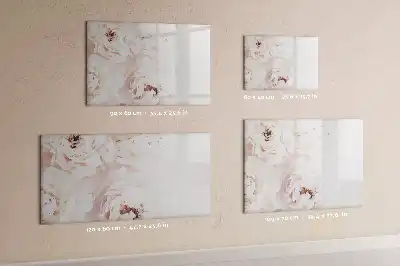 Beschreibbare Magnettafel mit Pfingstrosen Motiv