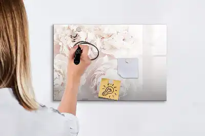 Beschreibbare Magnettafel mit Pfingstrosen Motiv