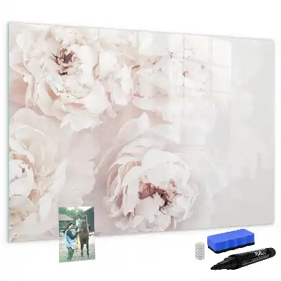 Beschreibbare Magnettafel mit Pfingstrosen Motiv