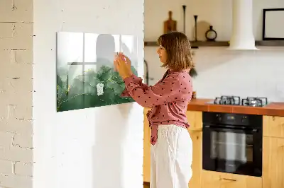Beschreibbare Magnettafel mit Blatt-Abstraktion