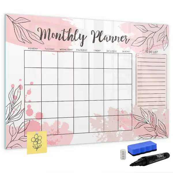 Schreib-Magnettafel rosafarbener Monatsplaner