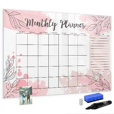 Schreib-Magnettafel rosafarbener Monatsplaner