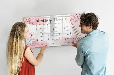 Schreib-Magnettafel rosafarbener Monatsplaner
