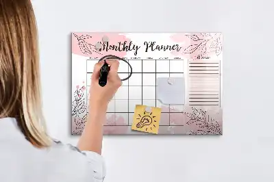 Schreib-Magnettafel rosafarbener Monatsplaner