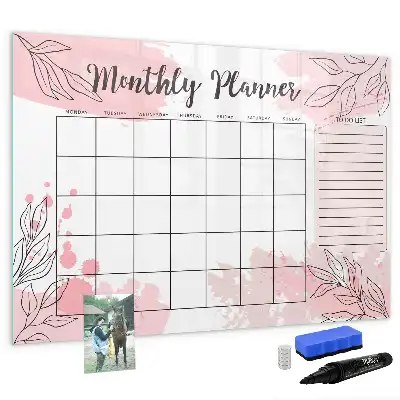 Schreib-Magnettafel rosafarbener Monatsplaner