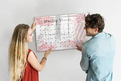 Schreib-Magnettafel rosafarbener Monatsplaner