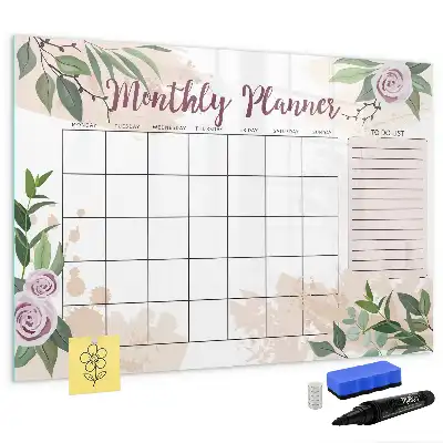 Beschreibbare Magnettafel mit Rosen-Design