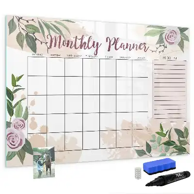 Beschreibbare Magnettafel mit Rosen-Design