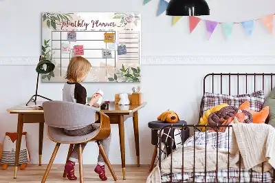 Beschreibbare Magnettafel mit Rosen-Design