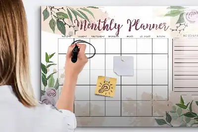 Beschreibbare Magnettafel mit Rosen-Design