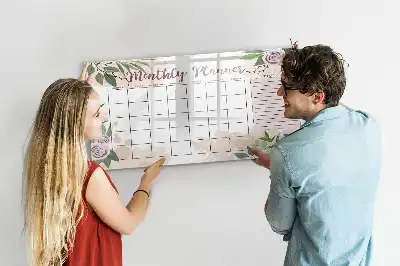 Beschreibbare Magnettafel mit Rosen-Design