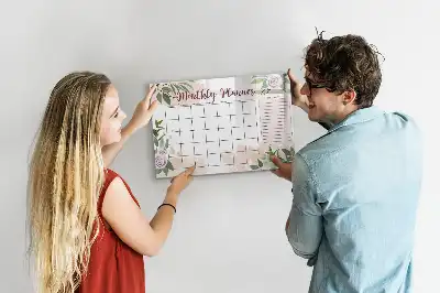 Beschreibbare Magnettafel mit Rosen-Design