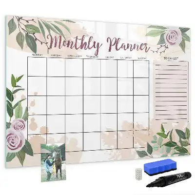 Beschreibbare Magnettafel mit Rosen-Design