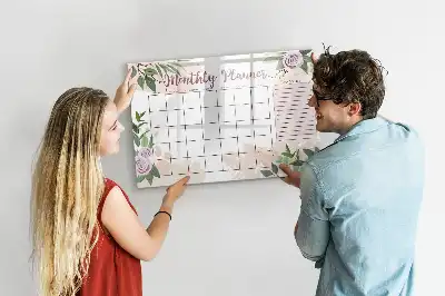 Beschreibbare Magnettafel mit Rosen-Design