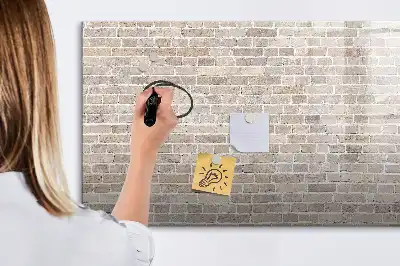 Schreib-Magnettafel in Ziegelwand-Optik