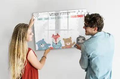 Schreib-Magnettafel mit Wochenstundenplänen