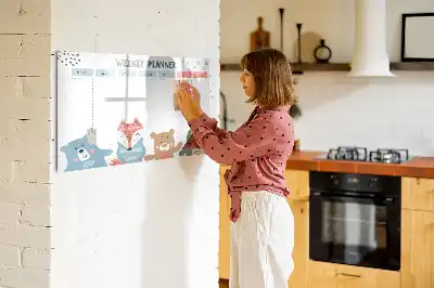 Schreib-Magnettafel mit Wochenstundenplänen