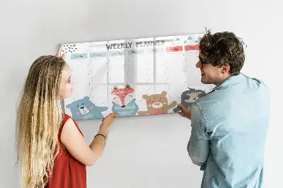 Schreib-Magnettafel mit Wochenstundenplänen