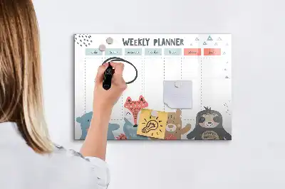 Schreib-Magnettafel mit Wochenstundenplänen