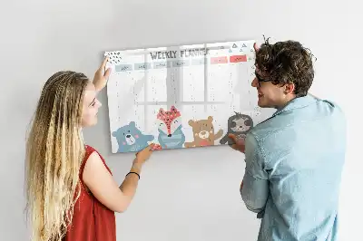 Schreib-Magnettafel mit Wochenstundenplänen