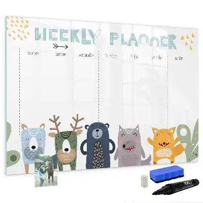 Beschreibbare Magnettafel als Wochenplaner für Kinder