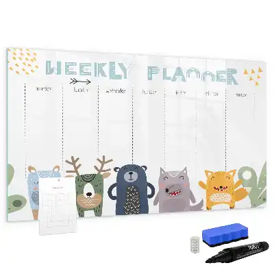 Beschreibbare Magnettafel als Wochenplaner für Kinder