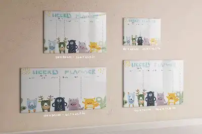 Beschreibbare Magnettafel als Wochenplaner für Kinder