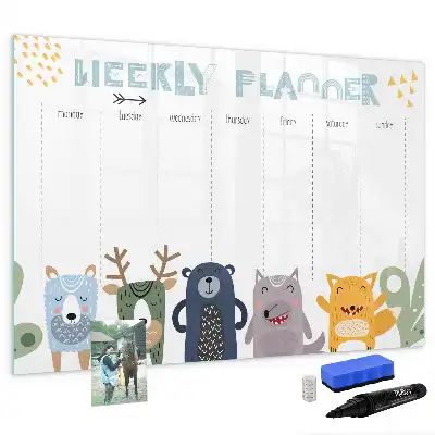 Beschreibbare Magnettafel als Wochenplaner für Kinder