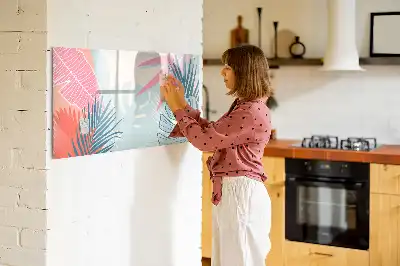Schreib-Magnettafel in Pastellfarben mit Blättermotiv