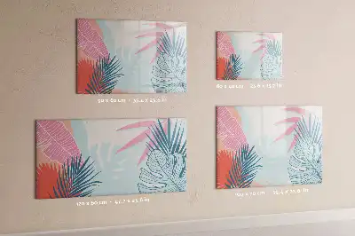 Schreib-Magnettafel in Pastellfarben mit Blättermotiv